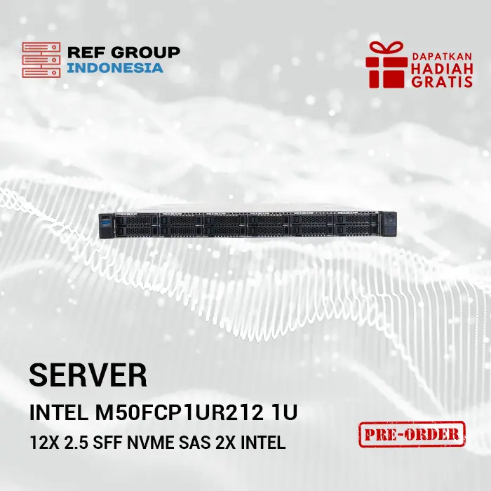 Intel M50FCP1UR212 1U Server 12x 2,5" SFF NVMe SAS 2x Intel XEON Scalable LGA4677 DDR5 ECC 2x PSU +NEW+ - Image 1