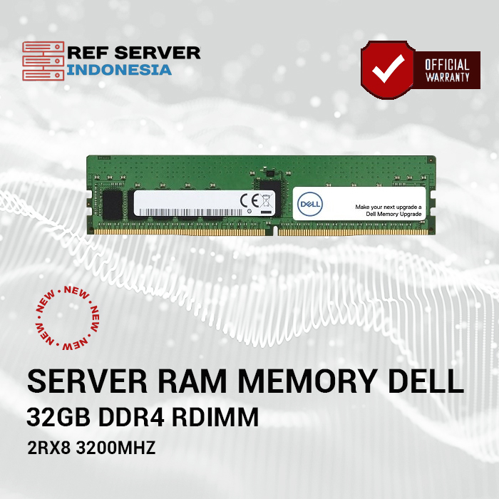 038_ram RAM Server Memory Dell Upgrade - 32GB - 2RX8 DDR4 RDIMM 3200MHz 16Gb BASE (AB634642) - Garansi Resmi - Image 1