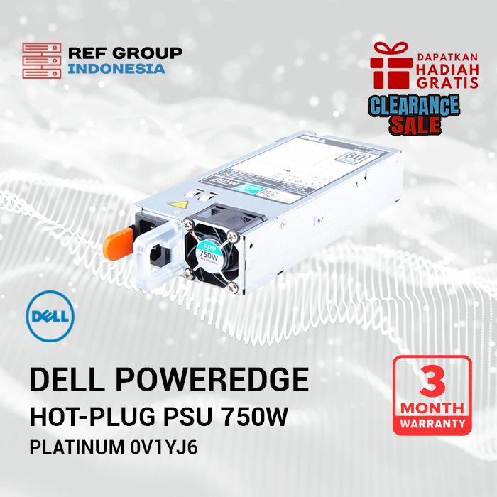 056_component_clearance_sell.webp Dell PowerEdge Hot-plug PSU 750W Platinum 0V1YJ6 / 0XW8W / 0G6CCK / 0CWKMX Rp.550000 - Image 1